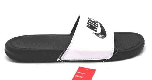 NIKE SLIDE BENASSI JDI SANDAL 343880-100 WHITE/BLACK SLIP ON SIZE 12 MENS SANDAL - Picture 3 of 7