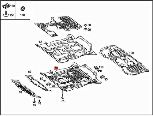 Genuine MERCEDES Gl Gle Gls C292 W166 Central Noise encapsulation ...