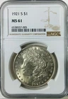 1921 S  MS61 NGC MORGAN SILVER DOLLAR BLAST WHITE SUPER PQ FREE SHIPPING