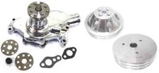Small Block Chevy Chrome Short Water Pump 2 3 Groove Crankshaft Pulley Kit