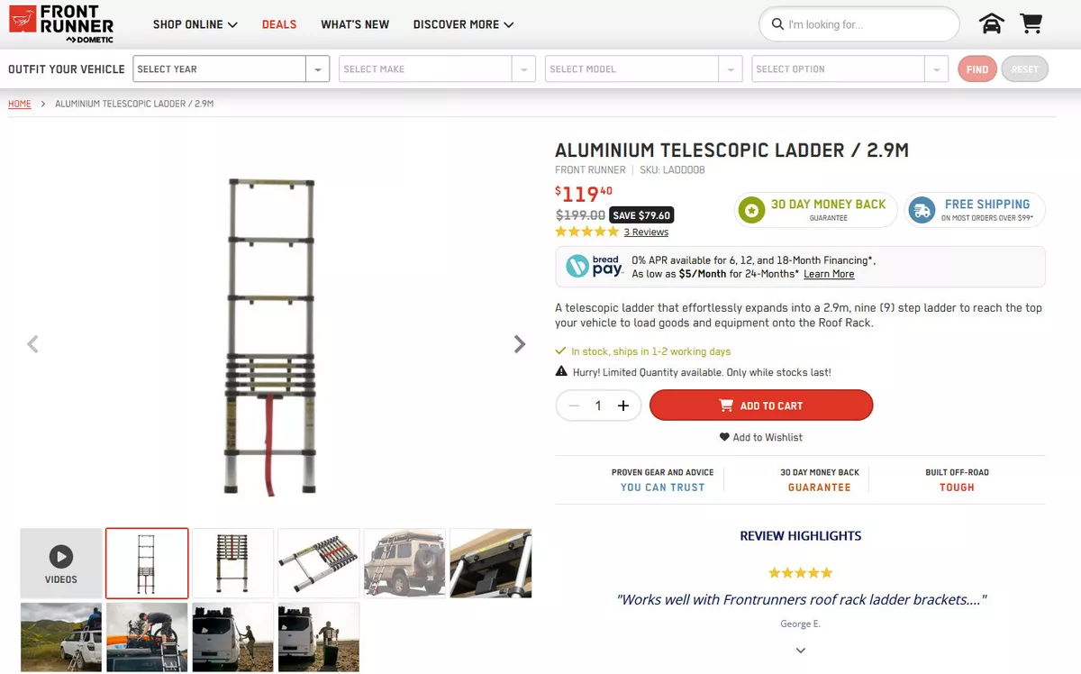 Front Runner Aluminum Telescopic Ladder