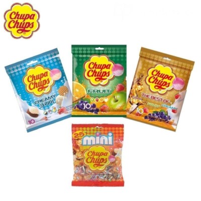 Chupa Chups  Lollipops Assorted Cola Fruit Creamy Flavors Pieces