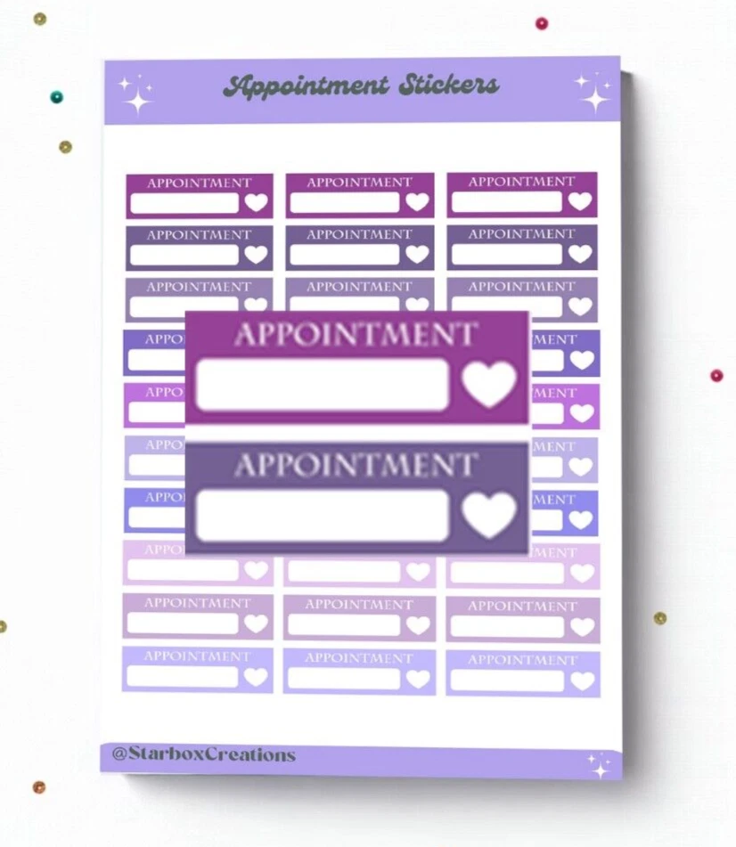 Appointment Reminder Planner Stickers Small Text Box Planner Stickers