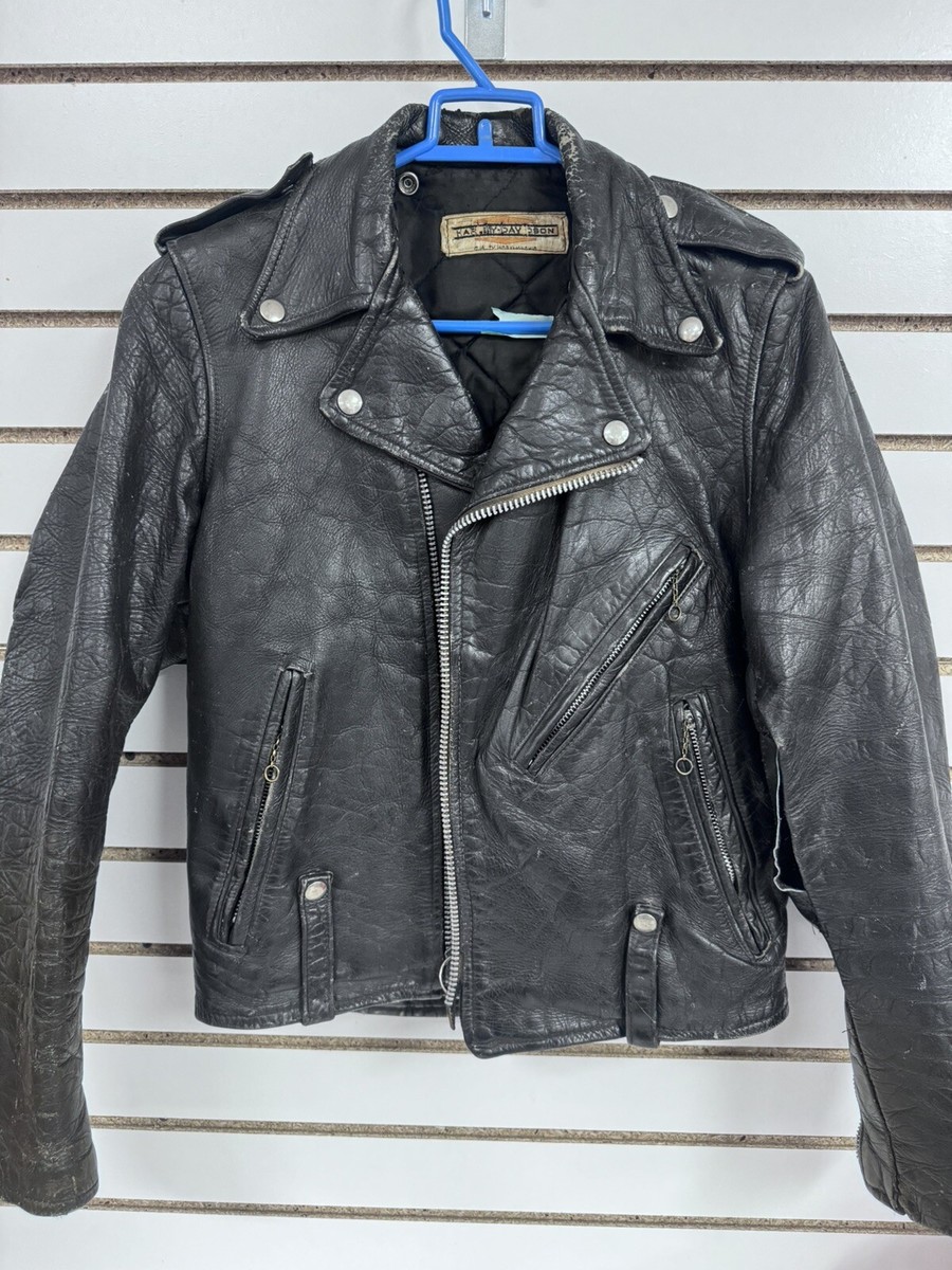 VTG 60s Leather Harley Motorcycle Jacket Servil Lenzip Small VTG 60s Leather Harley Motorcycle Jacket Servil Lenzip Small