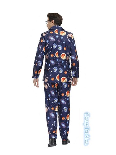 W-R33 Men Space Planet Universe Solar System Sci Fi Stand Out Suit Fancy Costume - Picture 5 of 5