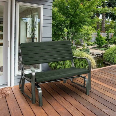 Garden Steel Swing Glider Loveseat Bench Rocking Heavy Duty