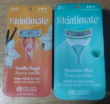 (Lot Of 2) Skintimate Sensitive Skin 3 Razors , Vanilla Sugar, 4 Razors 