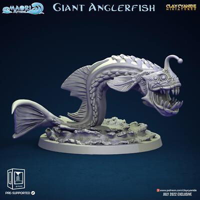 3D Printed Clay Cyanide Giant Anglerfish Maori Mythos 28mm-32mm Ragnarok D&D