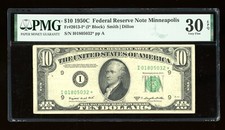 DBR 1950-C $10 FRN Minneapolis STAR Fr. 2013-I* PMG 30 EPQ Serial I01805032*