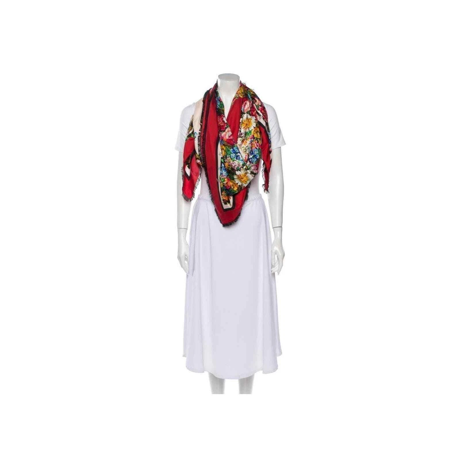 Foulard GUCCI marron GG imprimé floral neuf avec étiquette