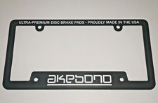 Black Plastic 4 Bolt Hole Akebono ProACT Disc Brake Pad License Plate Frames NEW