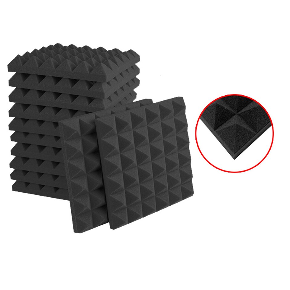 48- 96 PACK 12"X12"X2" Acoustic Foam Panel Wedge Studio Soundproofing ...