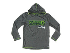 SEATTLE SEAHAWKS Team Gray Thin NFL FOOTBALL HOODIE Fan Gym Gear Shirt Men's M