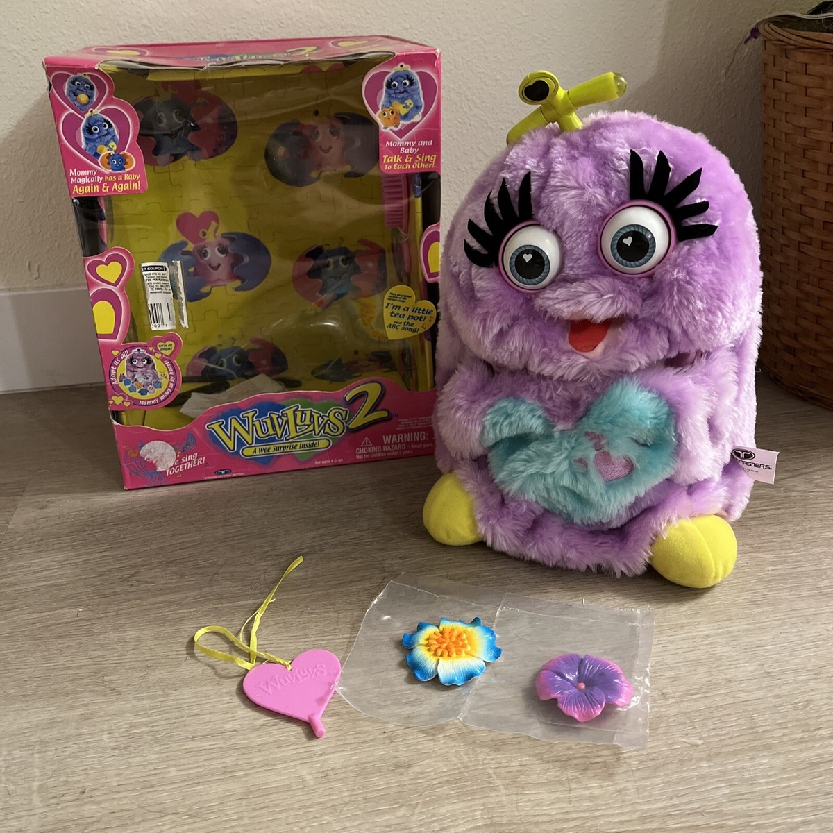 RARE 1999 Purple Wuv Luv Wuvluvs 2 Furby Baby Interactive Toy BOX
