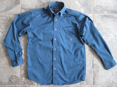 Ariat Men's Western Shirt Small Teal Blue Logo Dress Button Cotton Long Sleeve | eBay Ariat Men's Western Shirt Small Teal Blue Logo Dress Button Cotton Long Sleeve | eBay