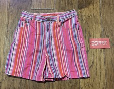 ESPRIT Kids shorts Striped Size 14 Vintage 90s High Waisted Rise Pink 4  Inseam