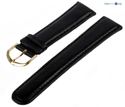 Lederarmband 7019492 GBT-90G Glattleder Schwarz Uhrenarmband Armband 