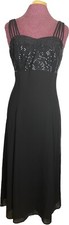 Molly Malloy Women's Evening Sequin Dress Black Maxi Size 12