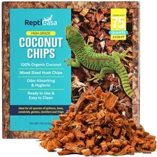 Organic Coconut Chips Expandable Substrate Block for Reptiles 75 Qt Odor Absorb