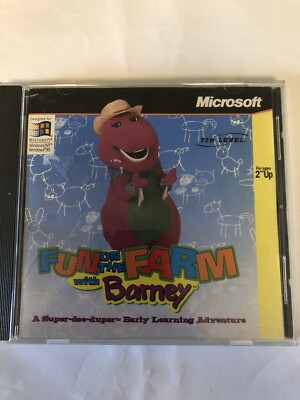 FUN ON THE FARM WITH BARNEY EALRY LEARNING SOFTWARE 7th LEVEL RARE