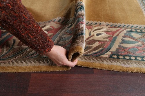 Luxury Nepalese Indian Area Rug Hand-Knotted Gold 8x10 ft - Picture 18 of 20