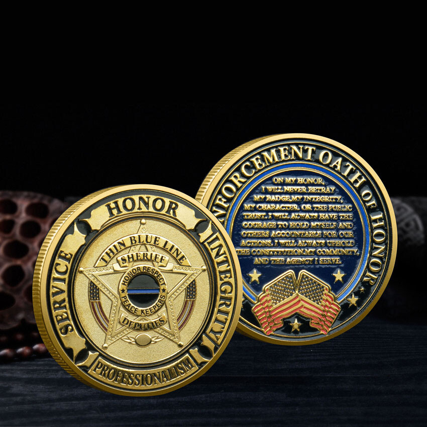 Deputy Sheriff Creed Law Enforcement Police Medal Gold Plated Challenge Coin