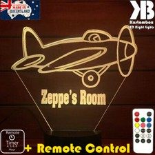 Plane Personalised 3D LED Battery USB Night Light 7 Colour Changing Room Lamp 