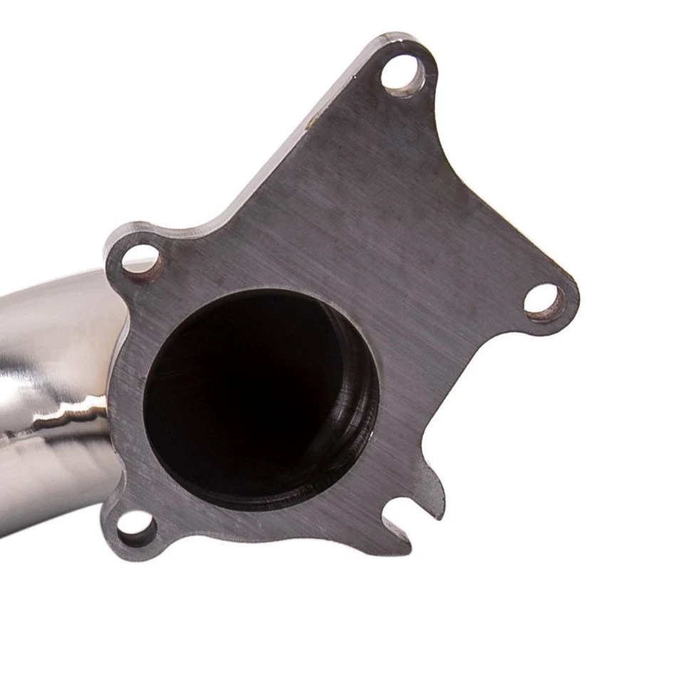 TUBO DE ESCAPE TURBO 90 GRADOS 5 PERNOS T3/T4 TUBO INOXIDABLE 10" LARGO + BRIDA junta Foto 3 de 4