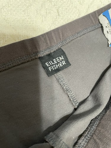 Eileen Fisher dark gray washable crepe straight leg ankle pants,  PO,  L - Picture 3 of 5