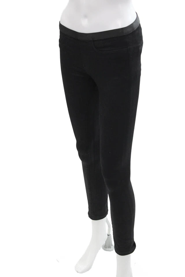 Helmut Lang Womens Textured Lined Skinny Leg Casual Pants Black Size EUR 24 - Image 2 of 4