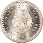 1 OZ .999 FINE SILVER CUAUHTEMOC AZTEC CALENDAR DESIGN - UNCIRCULATED!