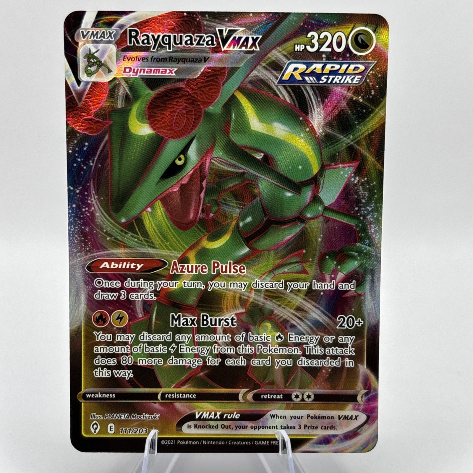 Pokémon Rayquaza VMAX 111/203 EVS Evolving Skies NM