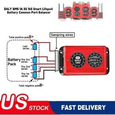 DALY BMS 1A 8S 16S Smart Lifepo4 Battery Common Port Balancer+Bluetooth Module