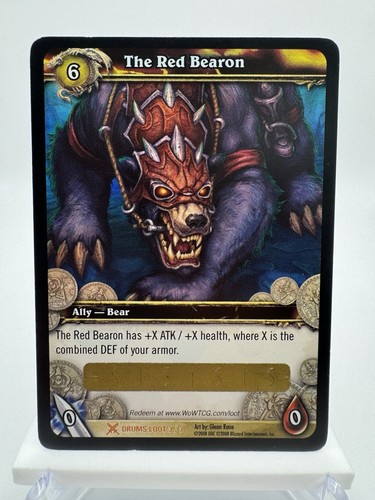 World of Warcraft TCG The Red Bearon Unscratched Card (Big Battle Bear)