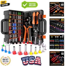 Ferrule Crimping Tool, Ratchet Pliers for -8 with 23 Sizes Wire End Ferrule T...