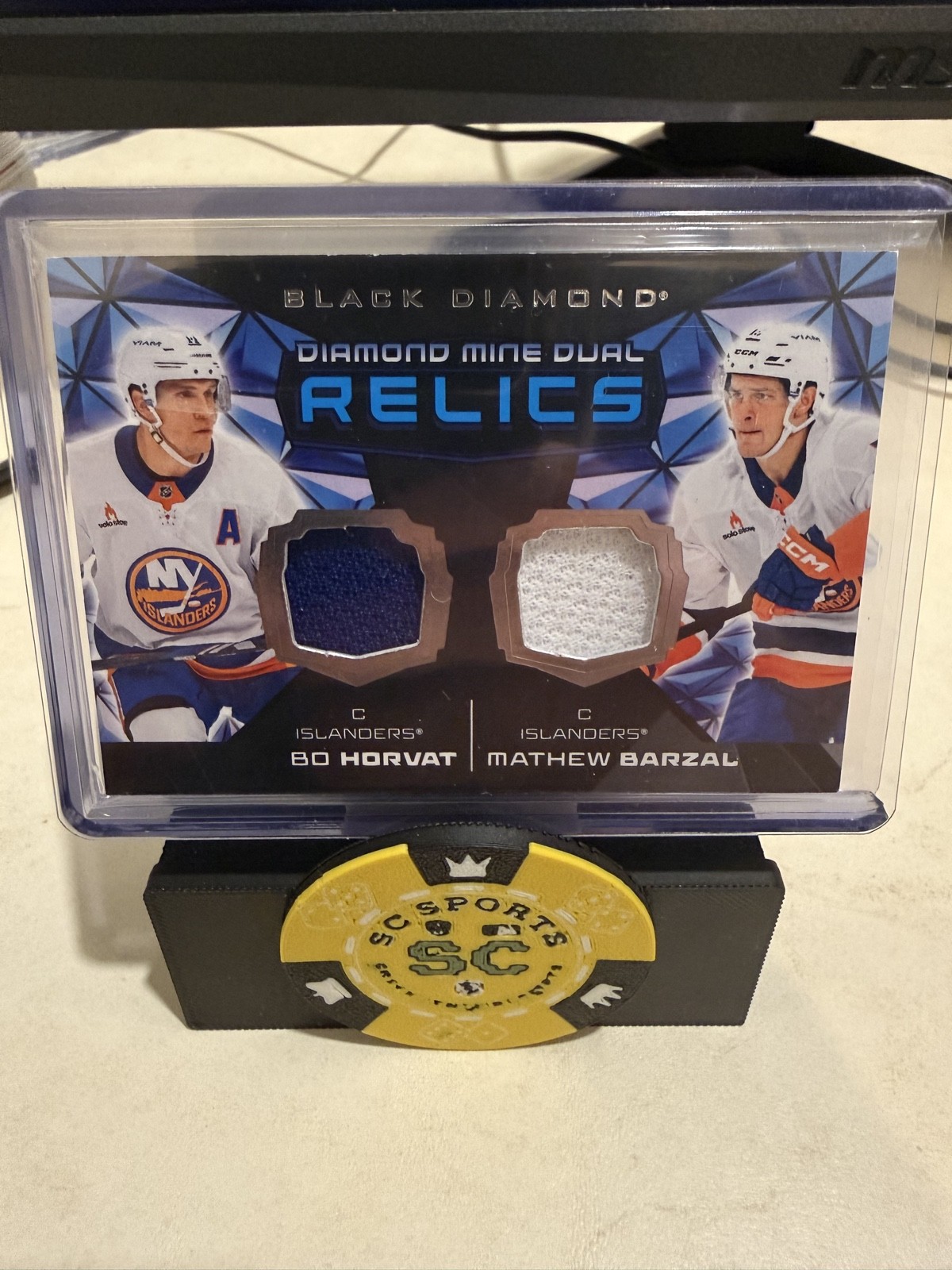 2025-26 Upper Deck - Diamond Mine Dual Relics Mat Barzal, Bo Horvat #DMDR-HB 