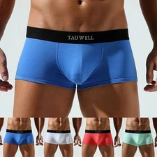 Rayon Fabric Low Waist Boxers Men Breathable Underwear Men Briefs Solid Color