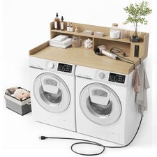 Upgraded 2-Tier Washer and Dryer Countertop with Power Outlet,54" W x 27.6" D...