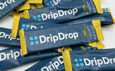 DripDrop Lemon Electrolyte Drink Mix 40 Count   Rapid Hydration | Low Sugar 21g