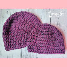 Crochet Double Crochet Beanie Hat 6 Sizes PATTERN ONLY Quick Simple Easy
