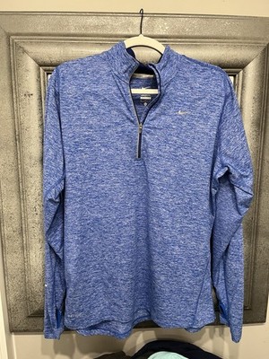 Nike Dri Fit Running T-Shirt Light Blue, Size XL, Graphic Swoosh