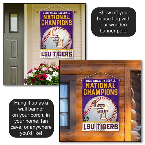 Louisiana State LSU Tigers College Baseball National Champions 2025 House Flag - Picture 4 of 4