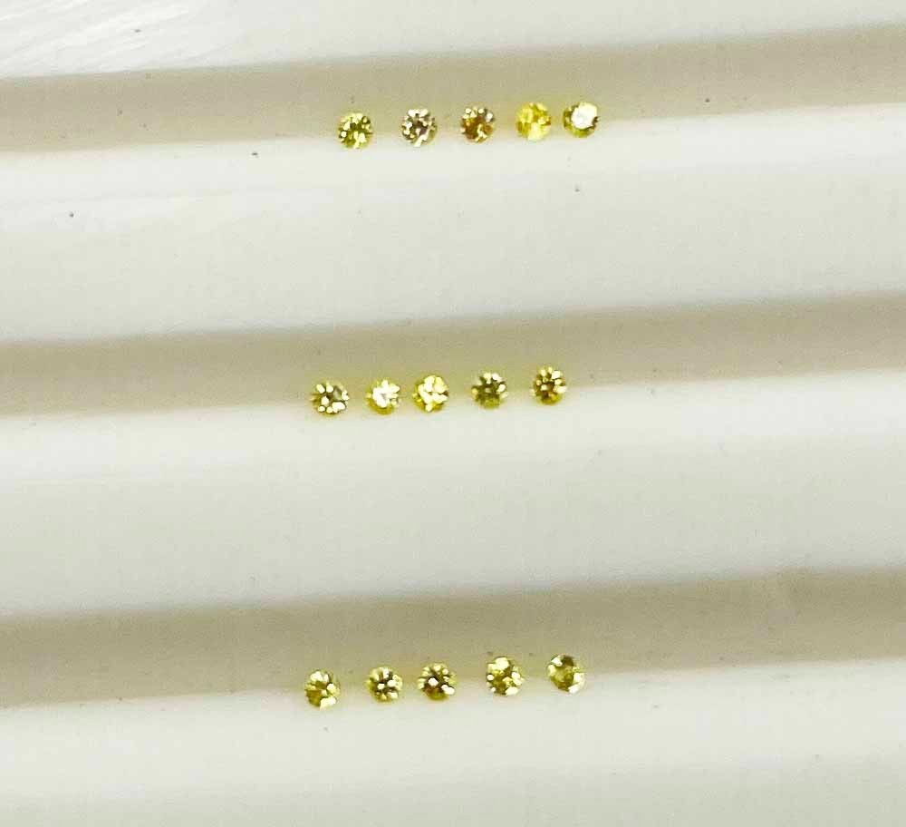 Natural Yellow Sapphire Round Cut Loose Gemstone Lot 100 Pcs 1 MM