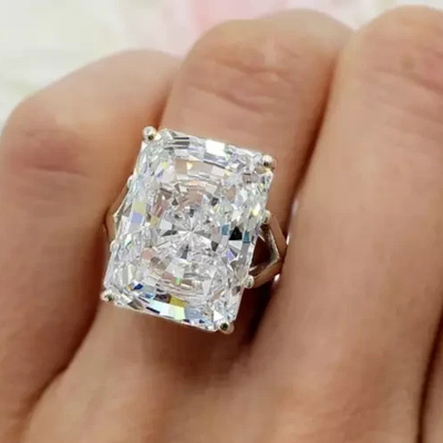 #ad 7 Ct Certified Radiant Shape Natural White Diamond Ring VVS1 White Gold Finish $271.04