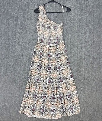 Knox Rose Maxi Dress Womens XS Bohemian Tiered Smocked Rayon One Shoulder |  eBay