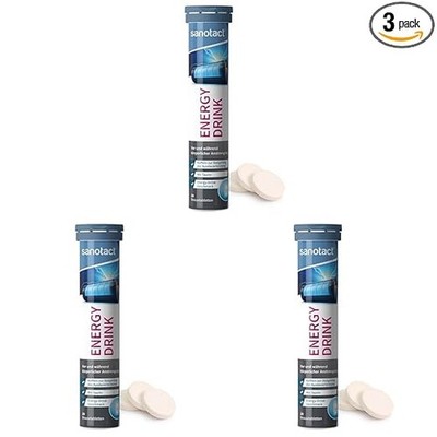 Sanotact Energy Drink -  3x 20 Brausetabletten)   Taurin + Koffein + B Vitamine