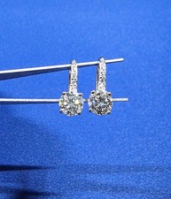 1Ct 2Ct Moissanite Hoop Earrings 925 Sterling Silver GRA Certified New USA