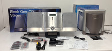 Sharper Image Sleek One-CD AM/FM Stereo System Powered Subwoofer COMPLETE