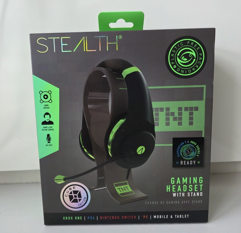 Gaming headset with stand. Brand new, sealed box