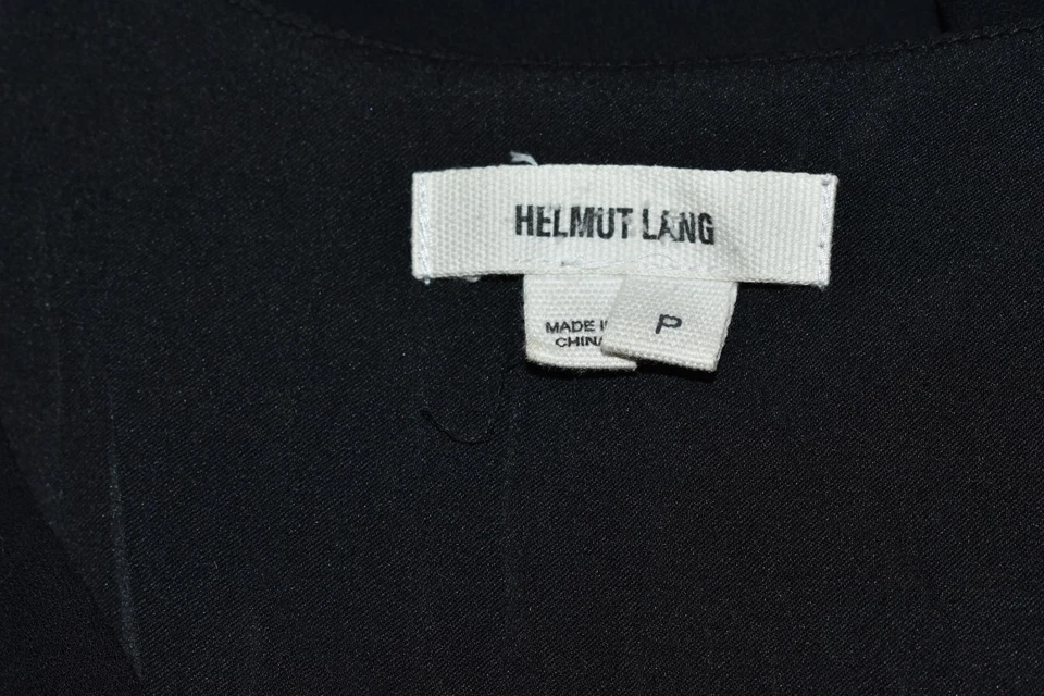 HELMUT LANG 🤍 Party Shirt Bluse asymmetrischer Schnitt Schwarz Seide - 34 - Bild 4 von 4